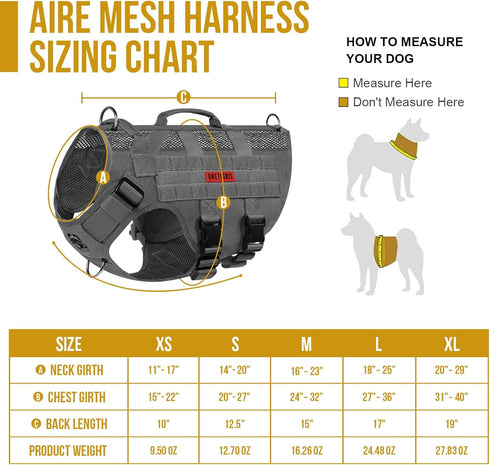 OneTigris Tactical No Pull Dog Harness, Breathable Mesh Design Service Vest for Small Dogs, Molle with Handles