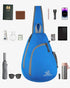 WATERFLY Crossbody Sling Bag, Small Water Resistant Backpack, Lightweight Shoulder Chest Daypack for Men Women Hiking