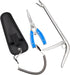 Fishing Pliers + Fish Hook Remover, Line Cutter, Curved Nose Fishing Tackle Tool Set (Blue)