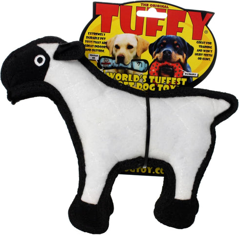 TUFFY World's Tuffest Soft Dog Toy; Barnyard Sheep; Squeakers; Multiple Layers; Made Durable, Strong & Tough;