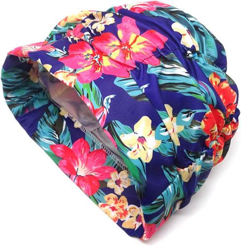 Honbay Pleated Swimming Cap, Long Hair Swim Cap Bathing Cap, Non-Waterproof (Canna)