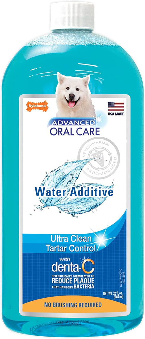 Nylabone Advanced Oral Care Dog Water Additive - Liquid Tartar Remover for Dental Care, 32 oz.