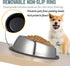 Stainless Steel Slanted Dog Bowl, 2 Pack, Removable Non-Slip Rubber Ring, Stackable Pet Bowls, Medium-2.5Cup