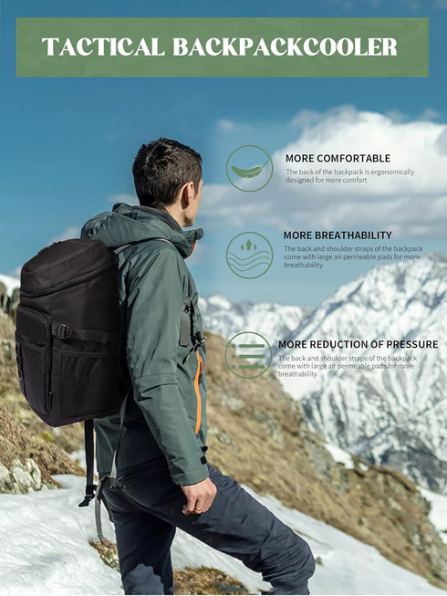JOYHILL Backpack Cooler - Tactical Insulated Soft Cooler Bag, Large Capacity for 36 Cans/25 L, Leakproof for Men and