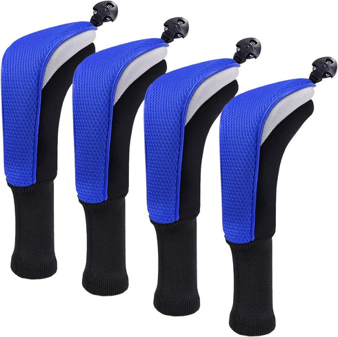 Golf Club Sock Long Neck Mesh Hybrid Putter Headcover with Interchangeable No. Tag