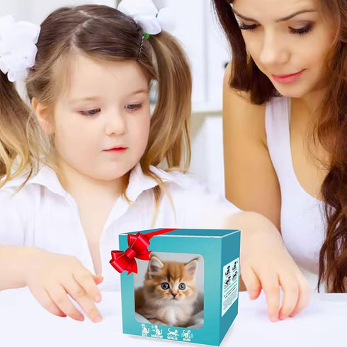 Faygeal Interaction Robotic Plush Cats Toy with Intelligence Sensors and Traction Rope for Craw Learning Lovely Comfort