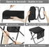 CarryEpic Backpacking Portable Folding Camp Stool with Side Pocket, Taller Foldable Camping Stool for Adults, Metal