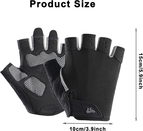 Mealah Men Women Half-Finger Workout Gloves - Lightweight Anti Slip Exercise Gloves for Cycling Gym Lifting