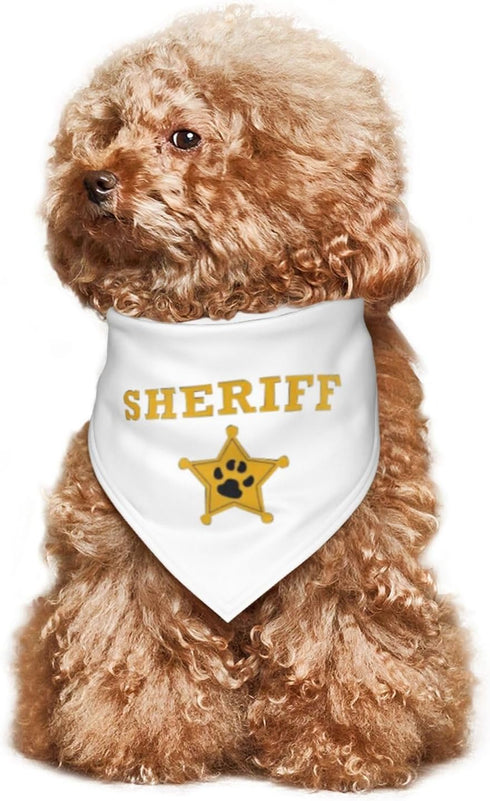 Costume Accessory Set Pet Dog Bandana: For Halloween Christmas Cosplay Role Play Party (Sheriff-White)