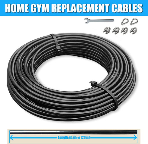 KORIKAHM 65.6/98.4 Ft Pulley Cable for DIY Home Gym, 5mm Thick Steel Wire Rope for Weight Lift System