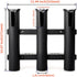 Fishing Rod Holder Bracket, Tube 3 Rod Rack for Boat, Kayak, Garage Storage or Truck, Side-Mount (Black)