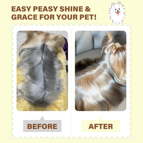 Pet Fur Care Oil - Tangle Remover for Shiny & Silky Coat, Soothing Skin Protection for Dogs and Cats - 1.01 fl. oz