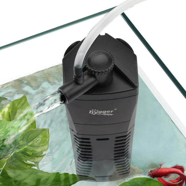 hygger Submersible Aquarium Power Filter - 170 GPH for 15-30 Gallon Fish Tank Corner Internal Filter with Bio Ball