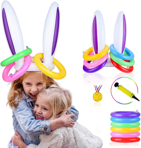 Hoshin 2 Set Inflatable Bunny Ears Ring Toss Game (2 Rabbit-Ear Hats