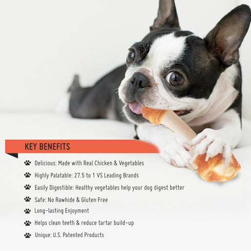 Premium Dog Bones, Rawhide-Free, Limited Ingredients, Made with Real Chicken, Large 2pcs/Pack
