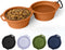 Pup Culture Dual Collapsible Dog Bowls | Portable Silicone Travel Water Bowl for Dogs | Food Grade, No Plastic Rim,