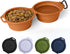 Pup Culture Dual Collapsible Dog Bowls | Portable Silicone Travel Water Bowl for Dogs | Food Grade, No Plastic Rim,