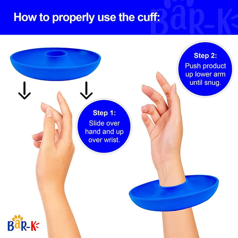 BaR-K Drip Catcher Cuffs - Pet Bathing Tool for Dog Shower and Bathtub, Grooming Supplies for Dogs and Horses, Blue 2