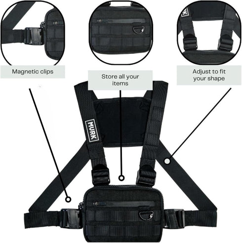 MVRK Water Resistant Chest Bag, Lightweight Tactical Chest Pack for Outdoor Training and Running for Men