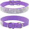 Fancy Bling Rhinestone Dog Collar, Crystal Diamond Glitter Soft Collars for Small Medium Large Breed Dogs (XS, Purple)