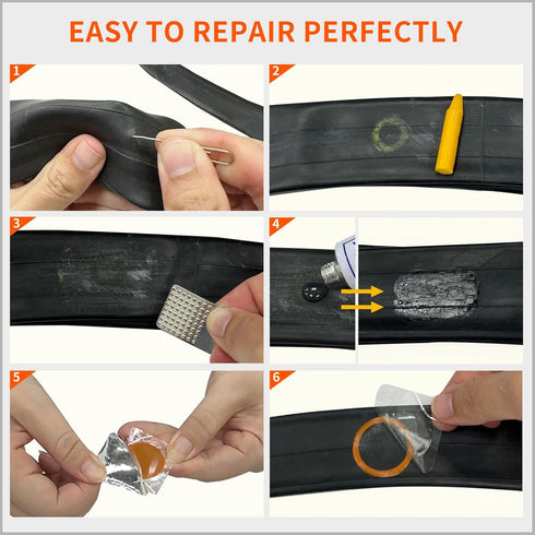 PAX 108 Pcs Round Bike Inner Tire Tube Patches 19mmØ, Flat Puncture Repair Patch for Bicycle, Motorcycle