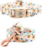 Elegant little tail Dog Collar with Leash, Sunflower Print Adjustable Collar for Small Medium Large Dogs, Soft Puppy