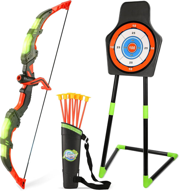 Bow and Arrow Set for Kids, 2 Pack LED Light Up Archery
