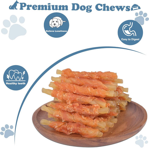 1lb/454g Dog Treats Soft Chews Rawhide Free Chicken Wrapped Cod Sticks for Puppy Training Snacks Dog Chews Treats