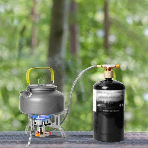 Odoland 3500W/6800W Windproof Camp Stove with Fuel Canister Adapter, Portable Collapsible Burner