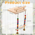 CZWESTC Natural Wood Bird Perch Swing - Cage Platform for Budgies, Cockatiels, Parakeets & Small Birds - Adjustable