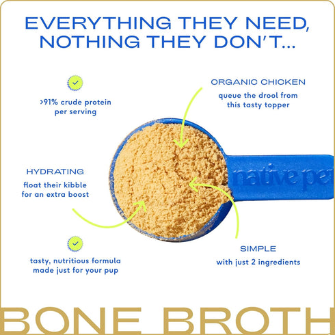 Native Pet Bone Broth for Dogs & Cats – Dog Food Topper for Picky Eaters – Chicken Broth for Dogs & Cats – 11.5 oz