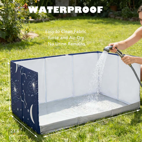 Bencacawinstyle M-36''Lx23.6''Wx16''H) Dog Grass Pad with Tray,Foldable Dog Litter Box with High Walls,Odor Free