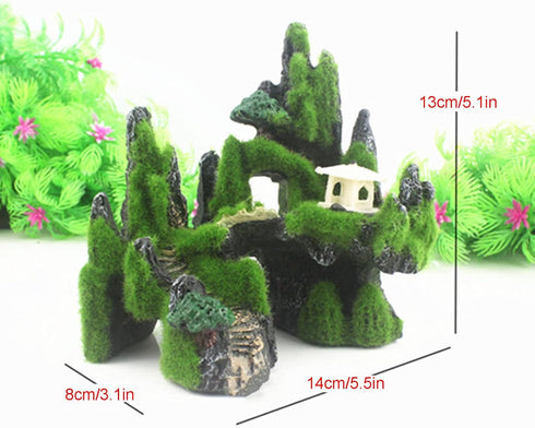 Pssopp Aquarium Mountain View Aquarium Rockery Landscape Rockery Landscape Rock Hiding Cave Artificial Hill Fish Tortoise Tank Aquarium Landscape Ornament for Fish Tank Aquarium Terrarium