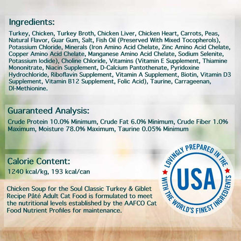 5.5oz (Pack 24) Chicken Soup for the Soul All Natural Premium Adult Wet Cat Food, Real Meat First Ingredient, No