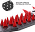 Beirui Heavy Duty Spiked Dog Collar, Stylish Leather Studded for Medium & Large Dogs (Red Rivets & Black Leather,