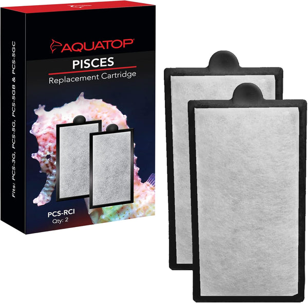 Aquatop Pisces Replacement Carbon Cartridge 2 Pack, Fits All Pisces All in One Aquarium Models