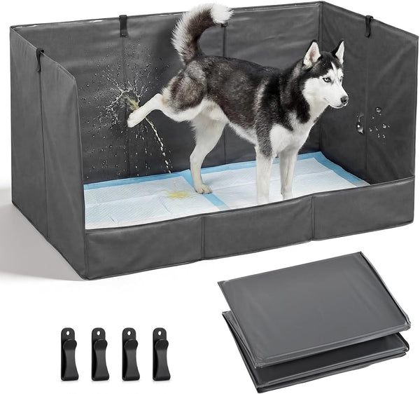 Bhyhok Foldable Dog Litter Box with High Walls, Waterproof Indoor Dog Potty Tray