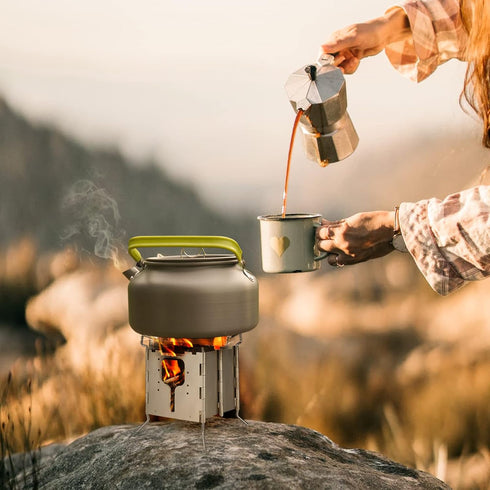 Solo Stove Camping Stainless ALL-Fuel Folding Backpacking Stove Portable Single Burner Fire Pit for Outdoor Cooking