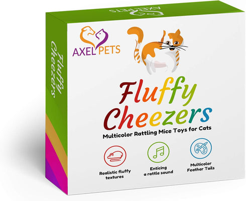 Fluffy Cheezers Interactive Catch Play Mice Toys for Cats - Box of 20 Mice for Pet Lovers