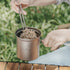 iBasingo 2 Piece-Set Titanium Bowl Pot Set with Folding Handle for Outdoor Cooking