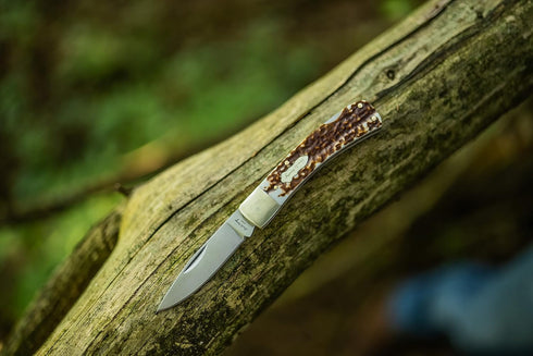 Uncle Henry Next Gen Staglon 5UH Folding Knife, 6.5in with 2.8in Stainless Steel Drop-Point Blade for EDC