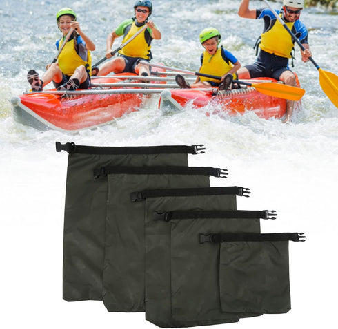 Topyond 5Pcs Dry Bag - Waterproof Dry Roll Top Sacks for Outdoor Storage, Kayaking, Camping, Boating - Army Green