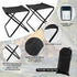 Wensdr 2 Set Folding Camping Table with Chairs Lightweight Picnic Table and Chairs for Beach Hiking Travel Fishing