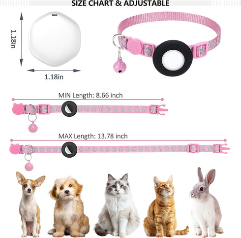Bingolar IPX8 GPS Tracker for Cats, Mini GPS Pet Tracker with Collar, Waterproof Cat Trackers Collar,No Monthly