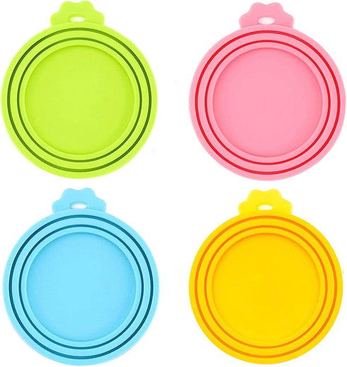 Universal BPA Free Silicone Pet Can Cover Lids for Dog and Cat Food - One Can Cap Fits Most Standard Size (4 Pack)