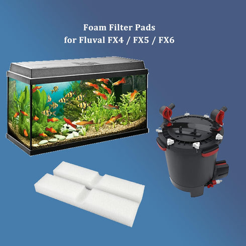 6 Pcs Foam Filter Pads for Fluval Fx4 FX5 FX6 Canister Filter, Aquarium Bio Sponge Replacement