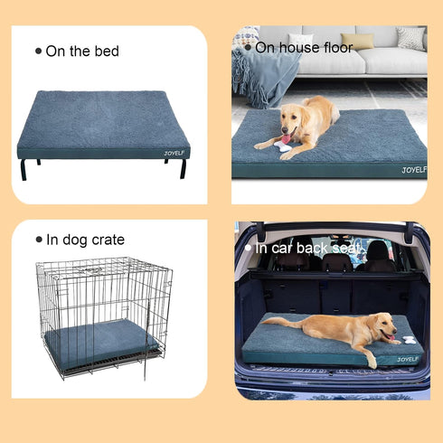 JOYELF Medium Dog Crate Bed Mats, Orthopedic Dog Bed, Egg Crate Foam Dog Mat, Waterproof Dog Pad with Washable