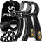 FitBeast Hand Grip Strengthener Workout Kit, 5 Pack with Adjustable Resistance Hand Gripper and Grip Ball