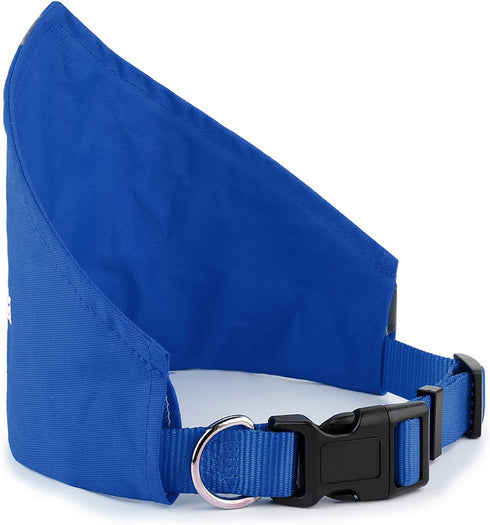 Doggie Stylz Service Dog Bandana XS Blue with Reflective Strip for Night Safety, Built-in Matching Collar