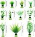 Fish Tank Accessories Aquarium Decorations Green Plants, 25pcs Green Fish Tank Decorations Plant, Fish Tank Decor, Aquarium Decor Plastic Plants by QUOZUO